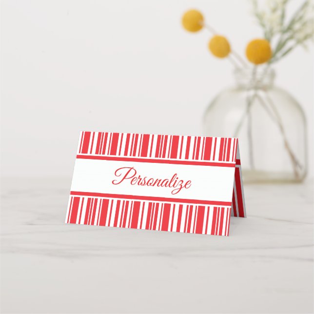 Tarjeta De Asiento Candy Cane Stripes (Anverso)