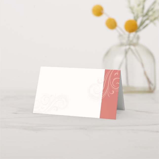 Tarjeta De Asiento Caroline Boda Place Cards, Coral (Anverso)