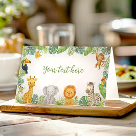 Tarjeta De Asiento Carpa de comida de cumpleaños de animales de safar