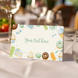 Tarjeta De Asiento Carpa de comida para fiesta de cumpleaños de Sweet