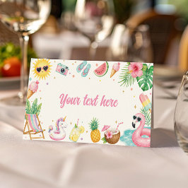 Tarjeta De Asiento Carpa de comida para fiesta de cumpleaños de veran