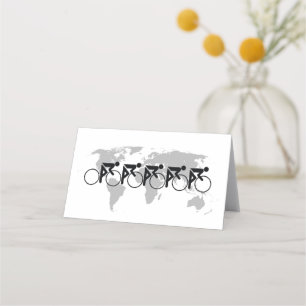 Tarjeta De Asiento Carrera De Bicicletas No 3 Black On White
