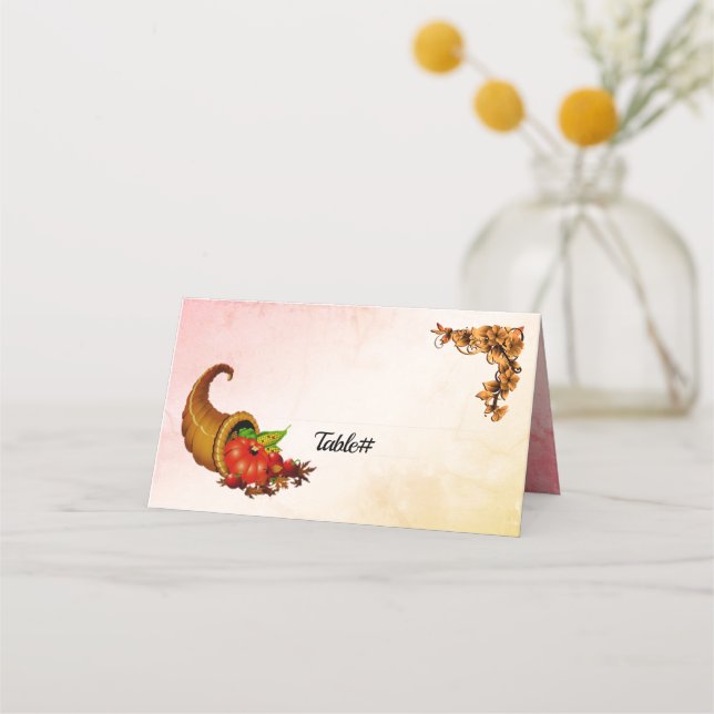 Tarjeta De Asiento Cartas clásicas del lugar de acción de gracias (Anverso)