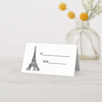 Tarjeta De Asiento Cartas de Escolta de BW #2 en París Francia