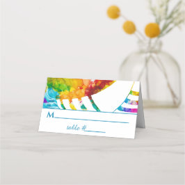 Tarjeta De Asiento Cartas de los lugares iluminados con luz de colore