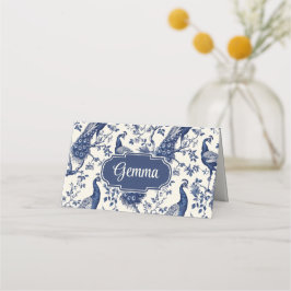 Tarjeta De Asiento Cartas de los lugares plegados con el tema Peacock