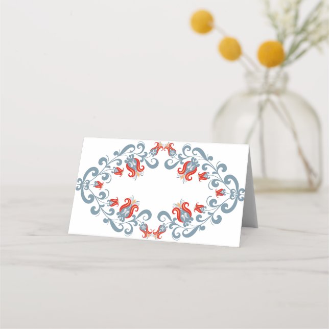 Tarjeta De Asiento Cartas de lugar de Velkommen de Arte Popular Escan (Anverso)