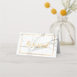 Tarjeta De Asiento Cartas de mesa reservadas de oro de mármol y de or