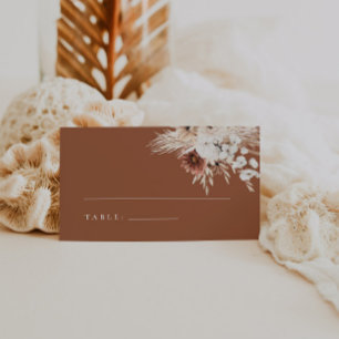 Tarjeta De Asiento Cartas del lugar del Boda floral de Terracotta Boh