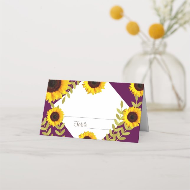 Tarjeta De Asiento Cartas número de plaza de mesa de girasol de cirue (Anverso)