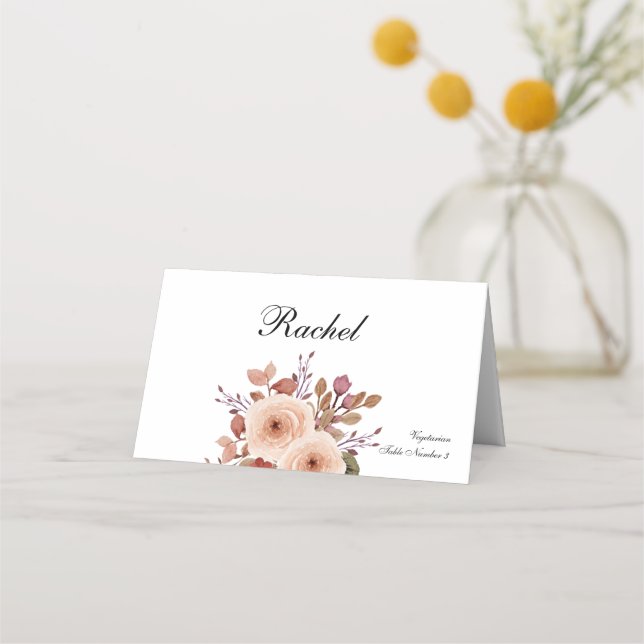 Tarjeta De Asiento Cartas rusticas de la plaza del Boda Boho (Anverso)