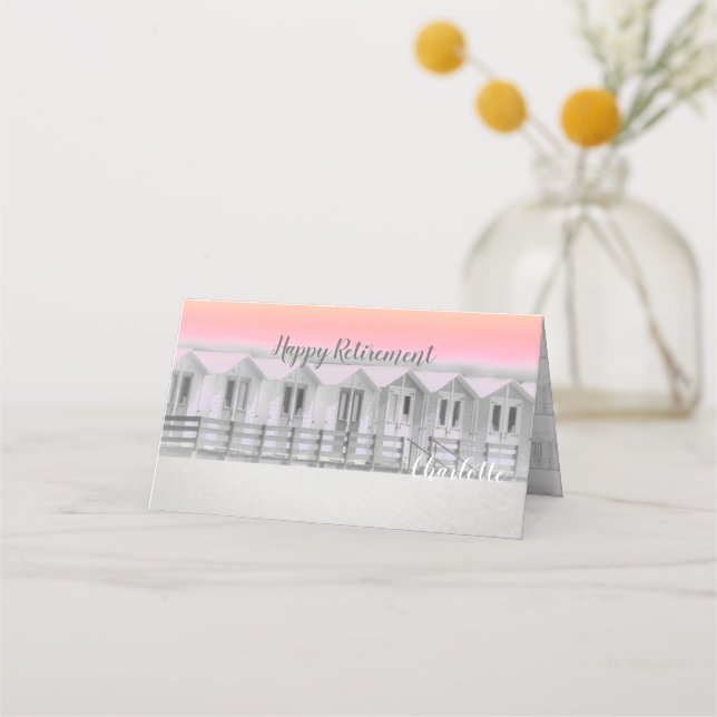 Tarjeta De Asiento Carteles de fiestas de retiro de cabaña de playa (Anverso)