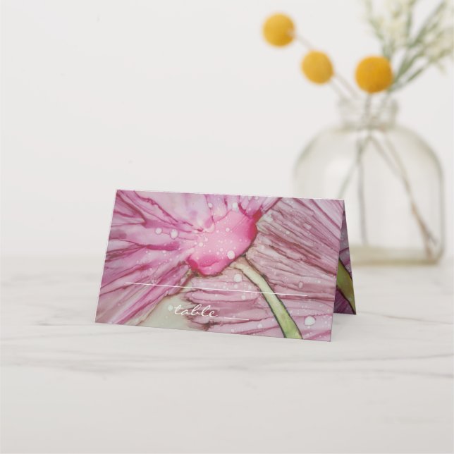 Tarjeta De Asiento Cartucho de carpa plegada boda Lavanderitas turque (Anverso)