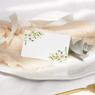 Tarjeta De Asiento Cartuchos de boda en blanco para flores silvestres