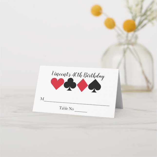 Tarjeta De Asiento Casino Las Vegas Birthday Personalizado Place Card (Anverso)