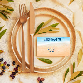 Tarjeta De Asiento Casual Watercolor Beach Wedding