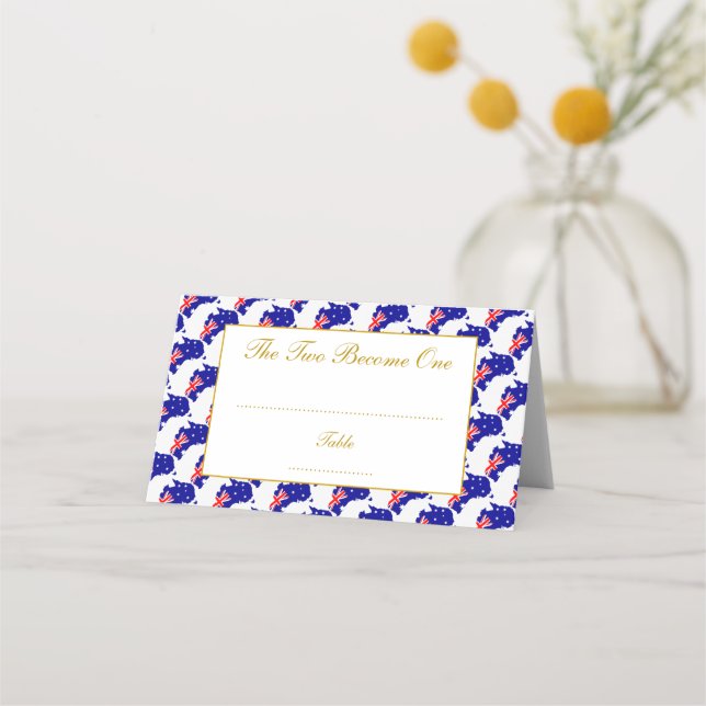 Tarjeta De Asiento Celebración de Bodas personalizados de AUSTRALIA (Anverso)