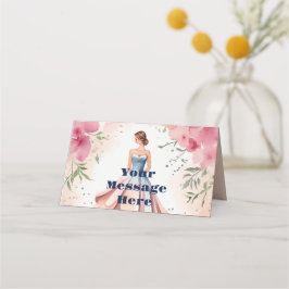 Tarjeta De Asiento Celebración de Quinceanera de color de agua