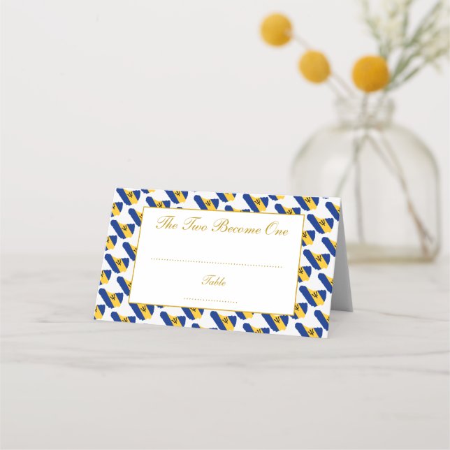 Tarjeta De Asiento Celebración del Boda personalizado BARBADOS (Anverso)