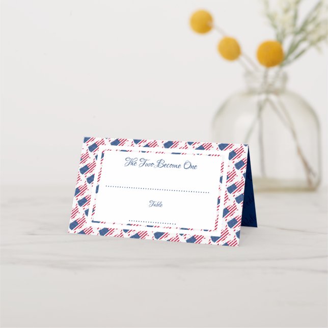 Tarjeta De Asiento Celebración del Boda personalizado de USA AMERICA (Anverso)