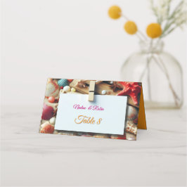 Tarjeta De Asiento Celebraciones de Bodas costeros en la playa