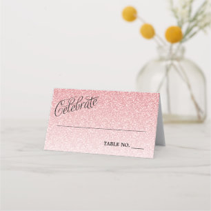 Tarjeta De Asiento Celebrar Purpurina rosa personalizado