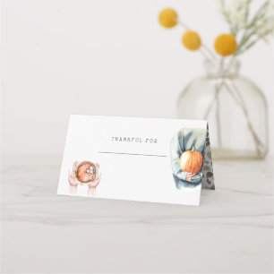 Tarjeta De Asiento Cena de Acción de Gracias acuarela rusa otoño