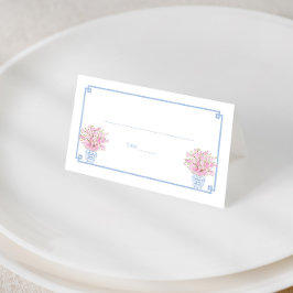 Tarjeta De Asiento Cena de Ensayo Pretty Pink And Blue Chinoiserie