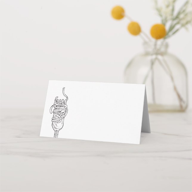 Tarjeta De Asiento Cena de Espaguetis  (Anverso)