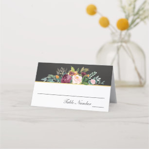 Tarjeta De Asiento Chalkboard rústico y Boda floral
