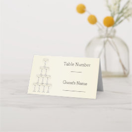 Tarjeta De Asiento Champagne Glasses Wedding