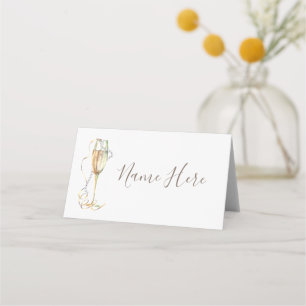 Tarjeta De Asiento Champán Glass Pearls Follet Place Card