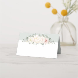 Tarjeta De Asiento Champán Ivory Rubor Boda de la vegetación floral r