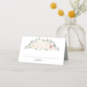 Tarjeta De Asiento Champán Ivory Rubor Boda de la vegetación floral r