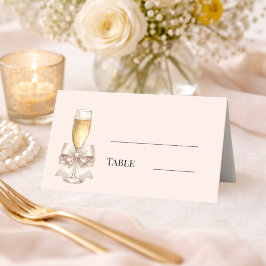 Tarjeta De Asiento Champán Prosecco lazo rosa Despedida de soltera