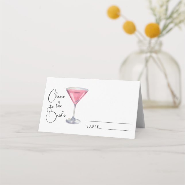 Tarjeta De Asiento cheers to the bride bridal shower - wedding place (Anverso)