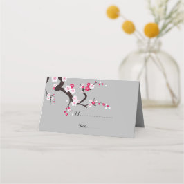 Tarjeta De Asiento Cherry Blossom Pink White floral Place Card