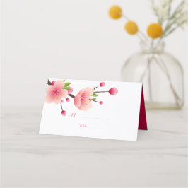 Tarjeta De Asiento Cherry Blossom Pink White floral Place Card
