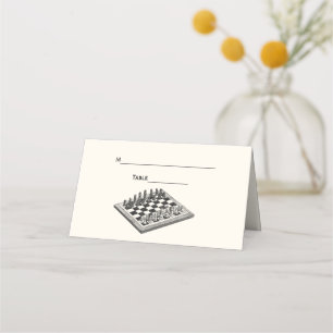 Tarjeta De Asiento Chess Set Chessboard Escort Card Place Card Ivory
