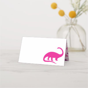 Tarjeta De Asiento Chica rosado de dinosaurios pequeños Baby Shower D