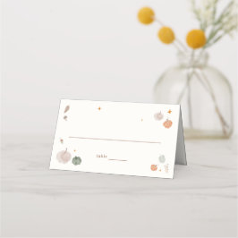 Tarjeta De Asiento Chico de Otoño Caprichoso Baby Shower
