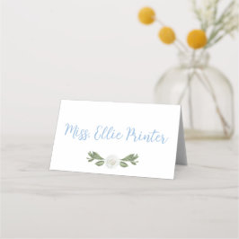 Tarjeta De Asiento Chinoiserie con flores azules y blancas