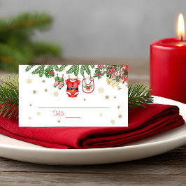 Tarjeta De Asiento Christmas Baby Clothes Line Place Card