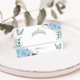 Tarjeta De Asiento Cielito Flores Mariposas Quinceañera XV 16