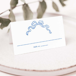Tarjeta De Asiento Cinta de Lazo Elegante Bodas Garabatos Dibujados a