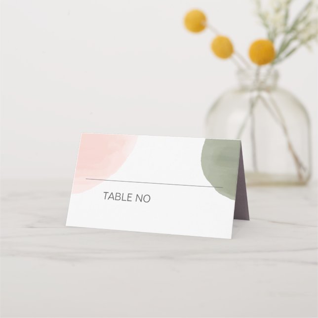 Tarjeta De Asiento Círculos de acuarela moderna Boda número de tabla (Anverso)