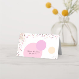 Tarjeta De Asiento Círculos de confeti rosado