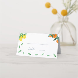 Tarjeta De Asiento Citrus número de tabla Boda francés