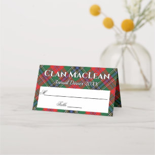 Tarjeta De Asiento Clan Estatalmente MacLean Tartan Motto