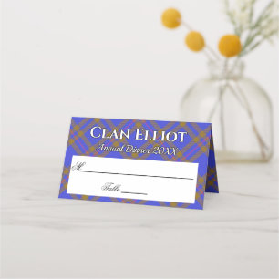 Tarjeta De Asiento Clan estático Elliot Eliott Tartan Motto